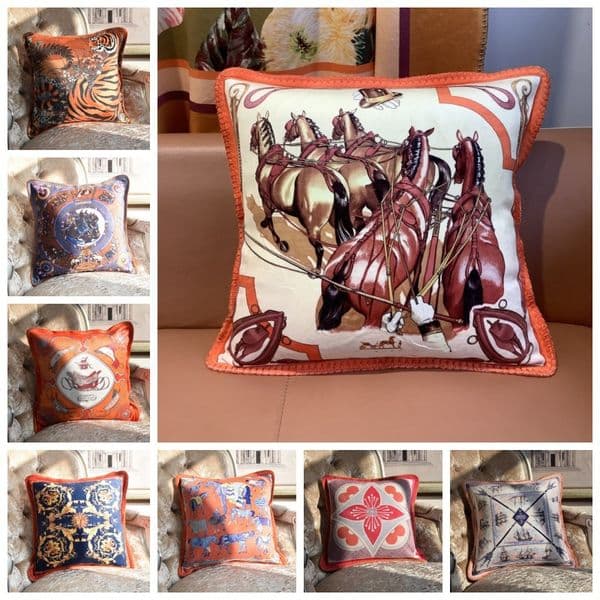 light luxury sofa decorative brocade fox velvet printed throw pillow home living model room decoration cushion