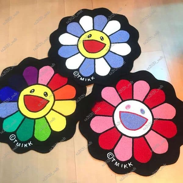 Aesthetic Sunflower Murakami Takashi Area Carpet Hypebeast Living Bedroom Game Room Floor Mat Multi Color Supplier T260302