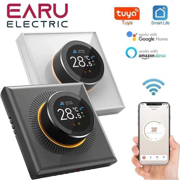 EARU Tuya Wifi Smart Knob Temperature Controller Digital Display Electric Floor Heating Water Gas Boiler for Alexa Google Home X251203