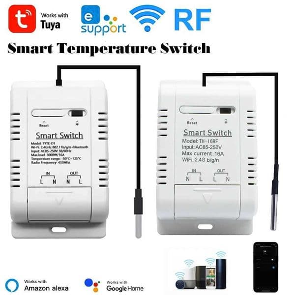 Ewelink Tuya 16A 3000W Smart Switch WiFi Temperature Thermostat with Energy Monitoring Works with Alexa And Google Home X251203
