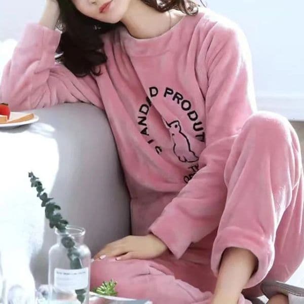 2PCSSet Large Size Thickened Warm Flannel Pyjamas Female Autumn and Winter LongSleeved Coral Velvet Cartoon Girl Homewear S Xl 251129
