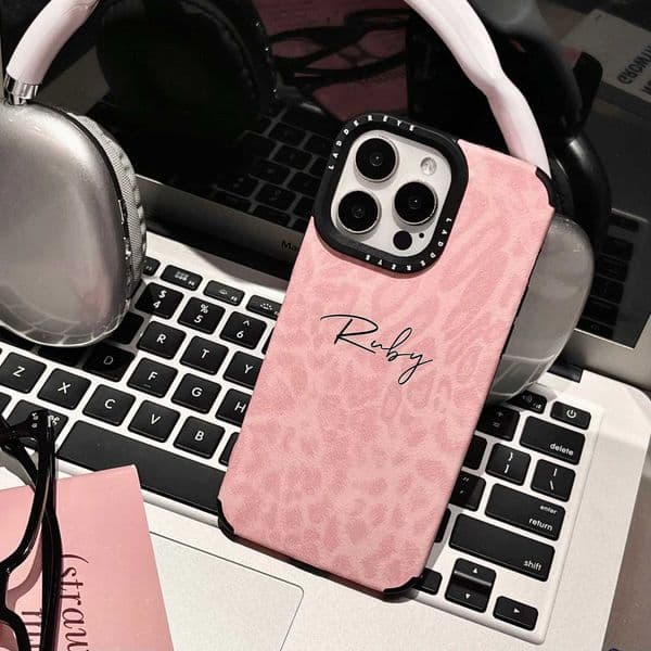 Personalized Customized Case For iPhone 17 16 15 14 13 12 11 Pro Max Plus Luxury Leopard Print Faux Leather Soft DIY Name Gift M251203