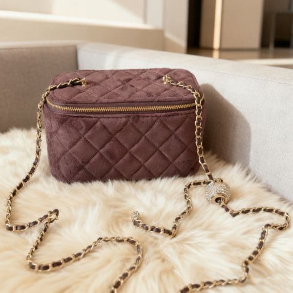 Mirror Make Up Bag Diamond Cosmetic Bags Mini Cross Body Designer Chain Bags Plain Bead Purse 10A