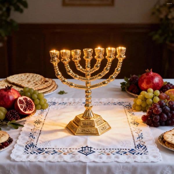 Candle Holders -Branch Menorah Religious Holder Vintage Candelabrum For Home Dining Table Desktop Decoration Gift XJ260305