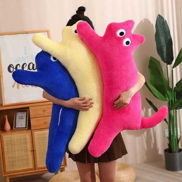 Cute Soft Cat Pillow Stuffed Plush Toys Cartoon Funny Style Kitty Doll Comfort Cushion Decoration Children Kawaii Birthday Gift Y251203