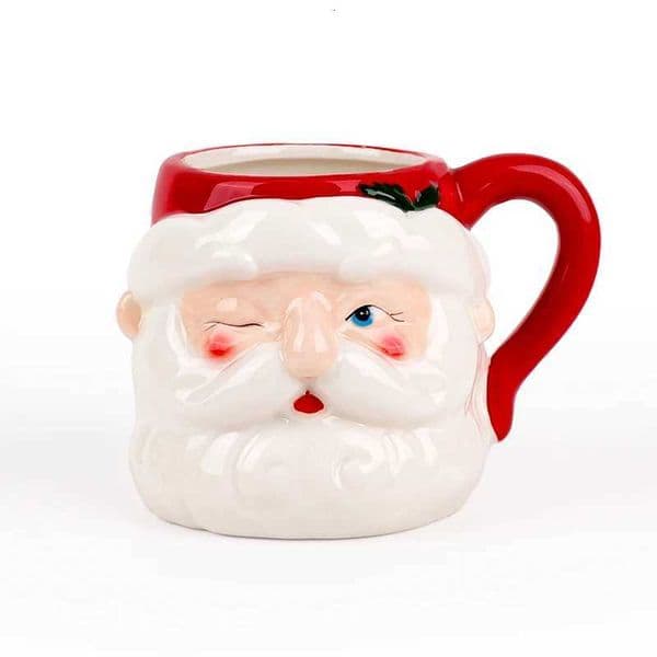 3D Santa Design Warm Christmas Theme Hand Painted Eco-Friendly Clay Mug Coffee Milk Tea Ceramic Cup Holiday Kitchenware Gift H251202