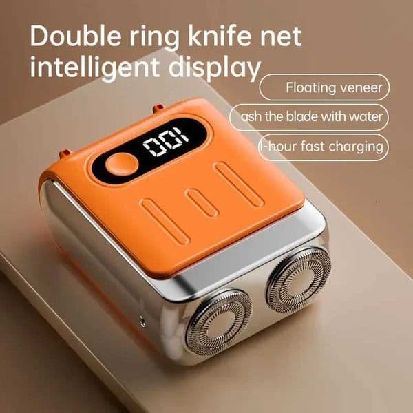 2025 Mini Electric Smart Shaver Dual Blade Household Car Shaver Digital Display Rechargeable Shaver Powerf Beard Trimmer Tool Y251203