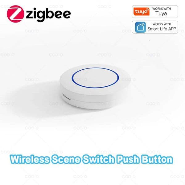 Tuya ZigBee Wireless Push Button Smart Scene Switch Controller Automation Scenario Linkage with Tuya devices Need Zigbee X251203