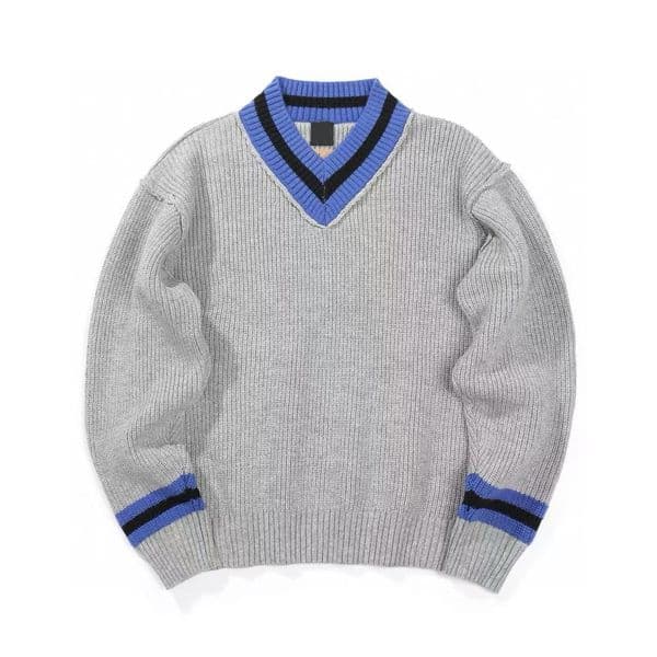 Classic loose mohair college style sweater