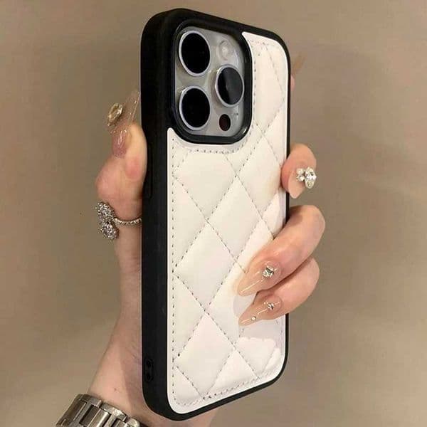Luxury Lingge Pattern Cortex Phone Case For iPhone 11 12 13 14 15 16 Pro Max Plus Shockproof Bumper Back Cases Cover M251203