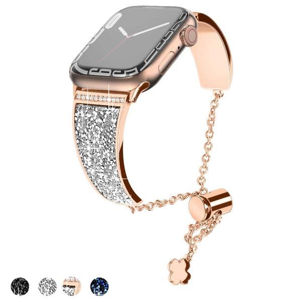 Bling Metal Wristband Strap For Apple Watch Band 38mm 40mm 41mm 42mm 44mm 45mm 49mm Ultra1 2 Series 9 Series 8 7 6 5 4 3 2 1 SE Z251203