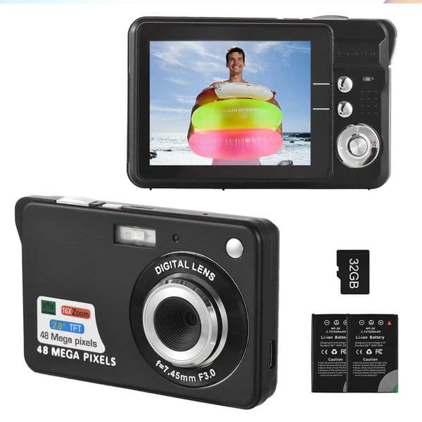 Flash4K Digital Camera Video Camera Camcorder 48MP 28 Inch TFT Sn Auto Focus 16X Digital Zoom Anti-shake Face Detect 32GBXJ251203