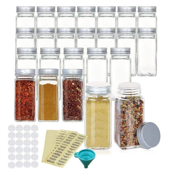 24 household kitchen seasoning bottles with labels customizable for easy access and cleaning 251129BANJIA