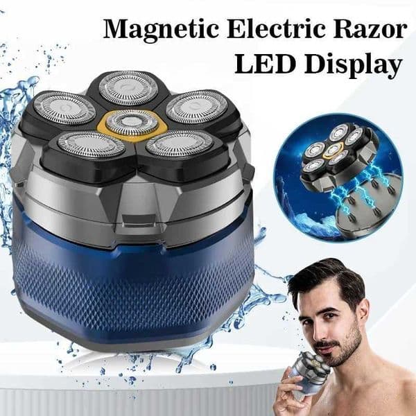 Electric Shaver for Bald Men 6D Magnetic Razor Hair Trimmer USB Rechargeable LED Display Waterproof Beard Shavers Y251203