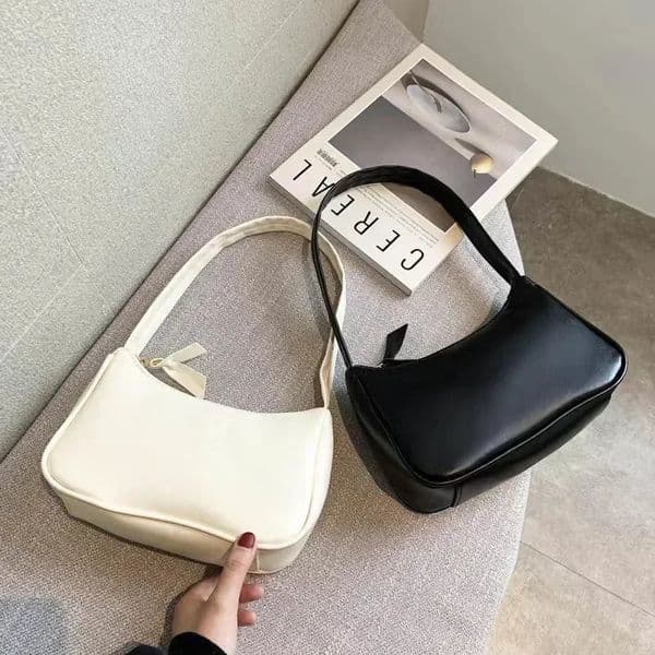 Retro Soft PU Leather Women Shoulder Underarm Bags Casual Solid Color Small Top-Handle Handbags Ladies Fashion Shoulder Bags 251202
