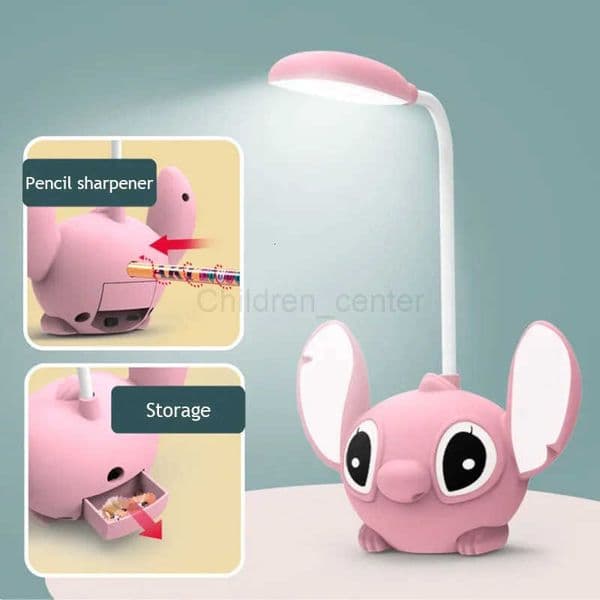 Disney Lilo Stitch Led Desk Lamp With Pencil Sharpener Foldable Light Cute Desk Lamp Usb Recharge Light Gift From Classmates H25120311