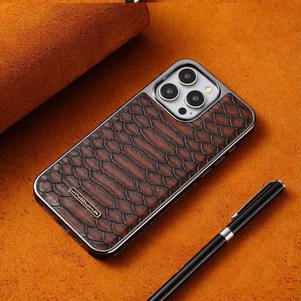 Luxury Python Texture Leather Case For iPhone 16 Plus 15 Pro Max 14 13 12 Cover Anti-Skip Anti-Fingerprint Elegant Z251203
