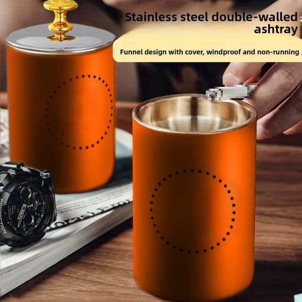 Designer Stainless Steel Home Creative Personality Living Room Bedroom Ashtray Fly Ash