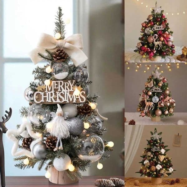 45cm DIY Christmas Tree Kit Artificial Pine With Light Desktop Christmas Tree Pine Branch Handicraft Christmas Decorations H251204