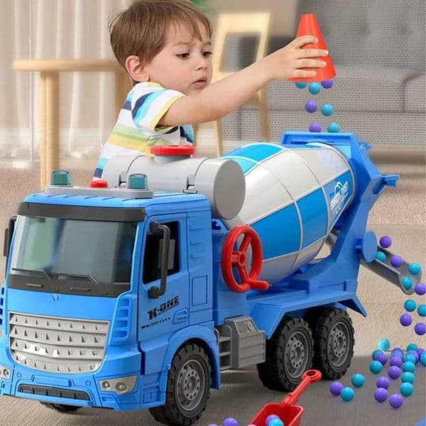 Large Simulation Engineering Mixer Truck Model Inertia Transporter Concrete Cement Truck Light Music Children Toys Gift Y251204