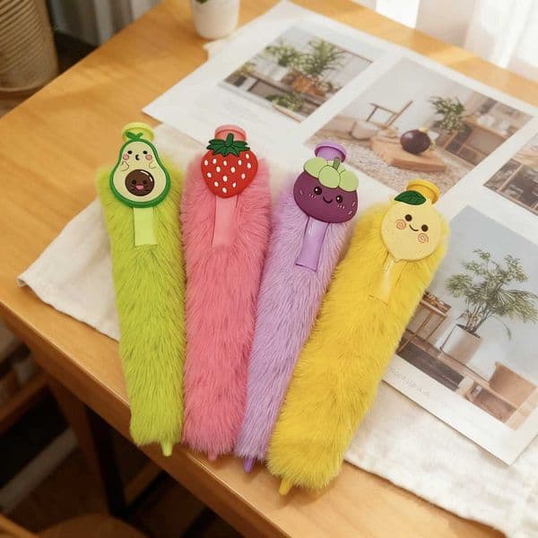 Jumbo Plush Push Gel Pen Giant Cute Novelty Fruit Theme Z251204