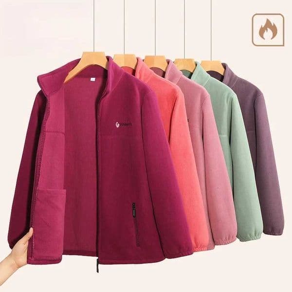 Womens Polar Fleece Zipper Cardigan Jacket Embroidered Letters Warm Double-sided Plush Sweatershirt Thick Warm Coats Sportshirt M251204