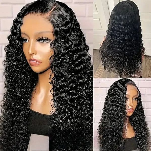 Black Loose Deep Wave Human Hair Wig 360 Full Hd Lace Front Wig 40 Inch 13x4 Glueless Wigs Human hair For Women 200 Density