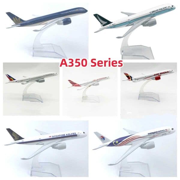16CM Airbus A350 Aircraft Model Alloy Metal Diecast Airplane Toy Children Kids Gift A350 Series Miniature Plane for Collection L2605091MZF