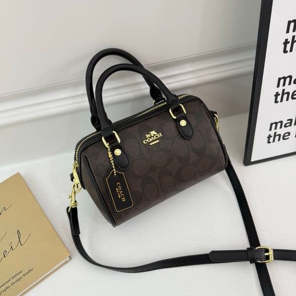 2026 Fashionable classic Mini Boston Handbag shoulder Crossbody Bag, Monogram Print Design, Lightweight Pu Leather Bag Women, Suitable For Daily Use, Parties, Travel
