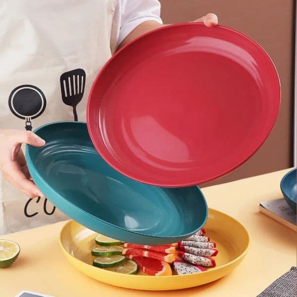 Dinner Plates Wheat Straw Eco Friendly BPA Free Biodegradable Picnic Kids Fruit Snack Plate Bone Dishes Kitchen Accessories 251203