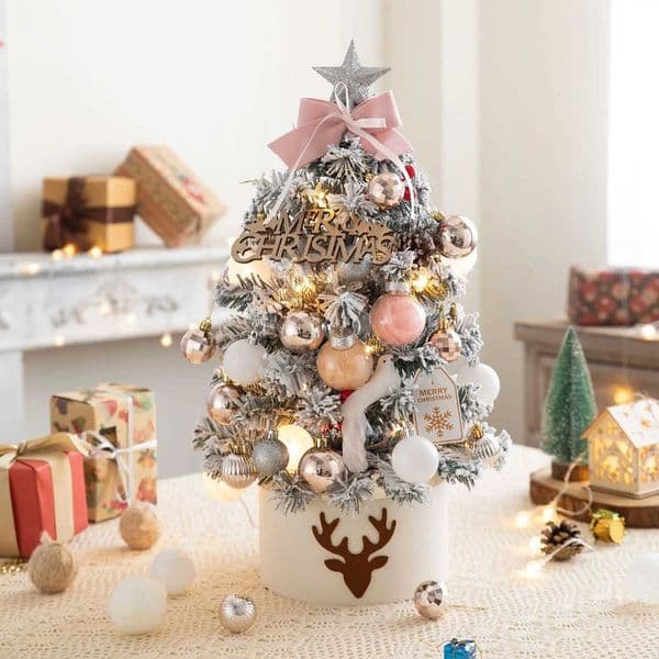 45/60cm Christmas Tree With Light Desktop Decor DIY Christmas Tree Christmas Decoration Table Christmas Tree Mini New Year 2024 H251204