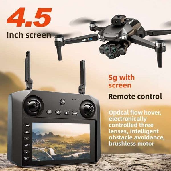 Drone toy Large Screen Drone Intelligent Obstacle Avoidance HD Aerial Photography Brushless Motor Remote Control Aircraft Quadcopter