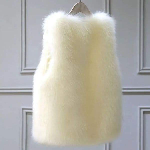 Lightweight Women Vest Cozy Fluffy Faux Fur for Soft Thick Cardigan Resistant Plus Size Waistcoat Furry 251129