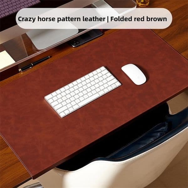 wwFolding Big Mouse Pad Elbow Guard Wrist guard PU Crazy Horse Pattern Office Desk Mat Laptop Computer Pad Gaming mousepad deskmat 251121