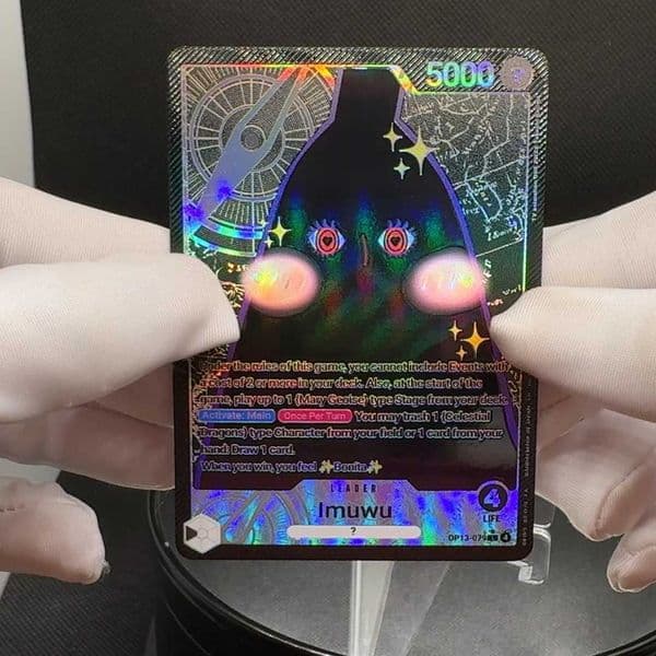 Piece English Leader card Imu deck OP13-079 Imuwu black Imu leader card Foild Textured Card L2512049CSI