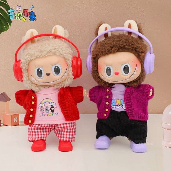 No baby dollsJacket Clothes Cute Knitted Vinyl Labubu T Casual Pants phones Shoes Mti-Piece Set Y260527 Y260608+1