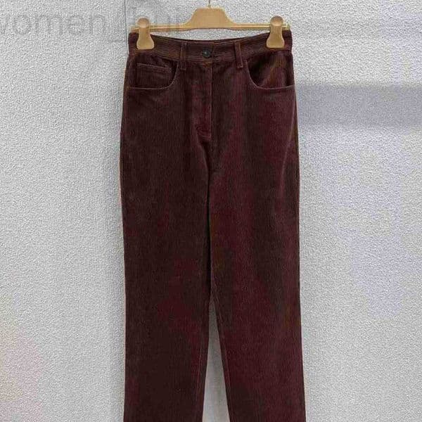 Women's Jeans designer Clothing M Brand Autumn Winter New Slimming Caramel Brown Corduroy Straight Long Pants for Women MEAG