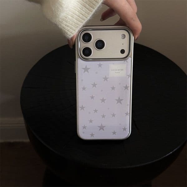 High-end Resin Purple Pentagram Case iPhone 17 Pro Max, Apple 16, 15, Electroplated 14 for Women