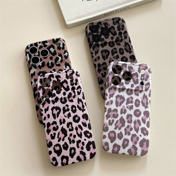 INS Korean Style Leopard Print for iPhone 17 Max Apple 16 Phone Case 15 Pro Matte IMD Girl 14P