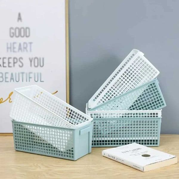 Desktop Basket Snack Storage Hollow Rectangar Storage Basket Widely Used In Families Balconies Living Ros And Bathros H251205