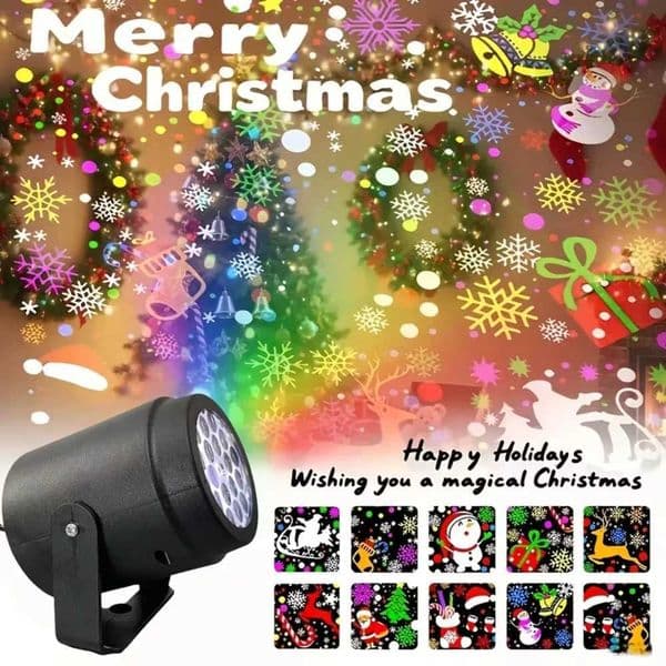 LED USB Christmas Projector Holiday Lights Xmas Projection Night Lamp Santa Claus Snowflake Spotlight for New Year Party Decor X251205