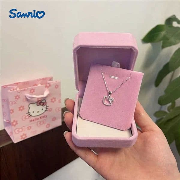 Sanrio Kawaii Hello Kitty Anime Clavicle Chain Pendant Necklace Womens Simple White Elegant Necklace Womens Jewelry Gift H251205