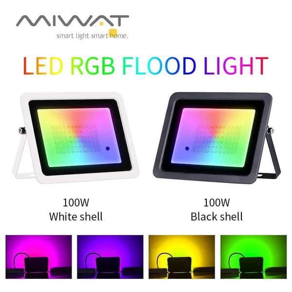 RGB Flood Light 100W 50W 30W 20W RGB Reflector IP68 Waterproof LED Spotlight 110V/220V Projector Lamp Outdoor Garden Lighting X251205