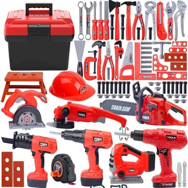 Kids Toy Toolbox Kits Engineer Simulated Repair Tool Set Game Electric Drill Screwdriver Construction Educational Toys Christmas Y251205