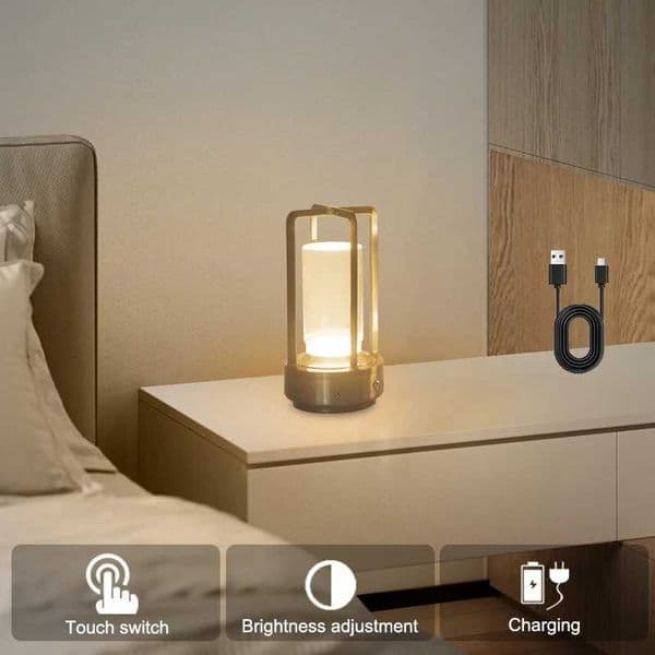 Night light black gold silver table lamp touch USB charging ambient light suitable for bedrooms living rooms M251205