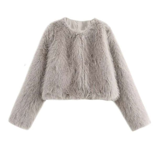 Cross-Border European And American Women's Clothing Faux Fur Effect Short Jacket Coat Socialite Style B1