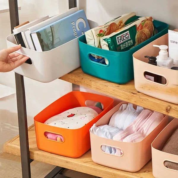 1pc Desktop Storage Box Cosmetic Sundries Organizer Plastic Storage Basket Snack Candy Container He Kitchen Storage Supplies H251205