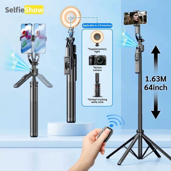 C17 Tripod 360Auto-Rotation AI Tracking Remote Control Shooting Quadrapod Selfie Stick Stabilizer Optional Fill Light M251205