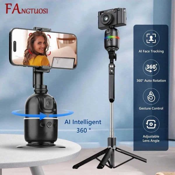 selfie stick Stabilizer 360Auto Face Tracking AI Gimbal All-in-one Desktop Phone Holder Tripod For Smartphone Video Vlog Live M251205