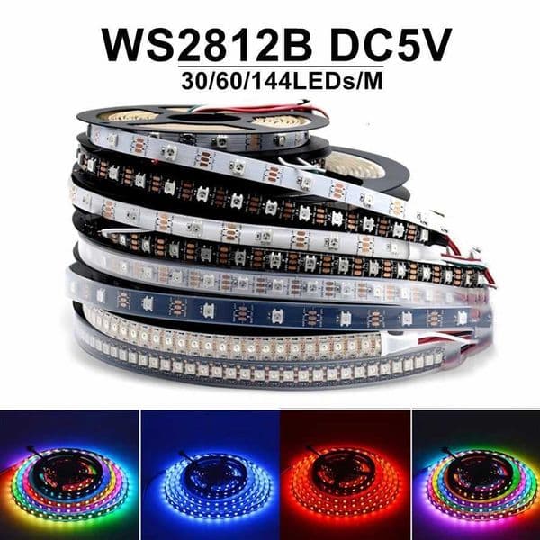 WS2812B IC Independent Control DC5V Led Lights RGB Led Strip Light IP65 IP68 Waterproof Smart Pixels Magic Light Black White PCB Z251205